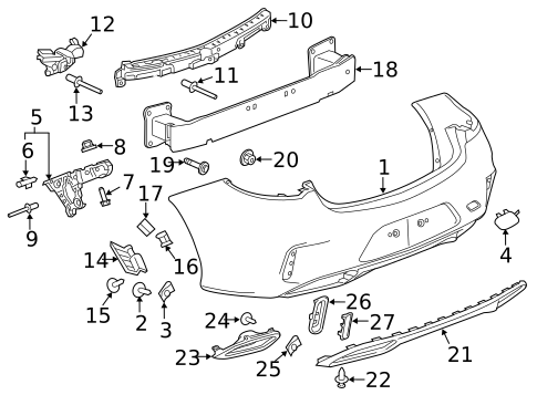 Bumper & Components - Rear for 2020 Buick Regal Sportback #0
