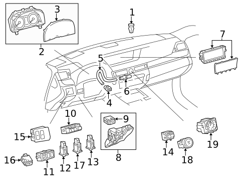 Cluster & Switches for 2006 Lexus GX470 #1