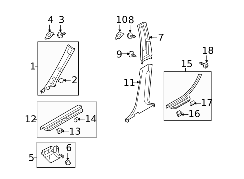 Interior Trim - Pillars for 2010 Kia Optima #0