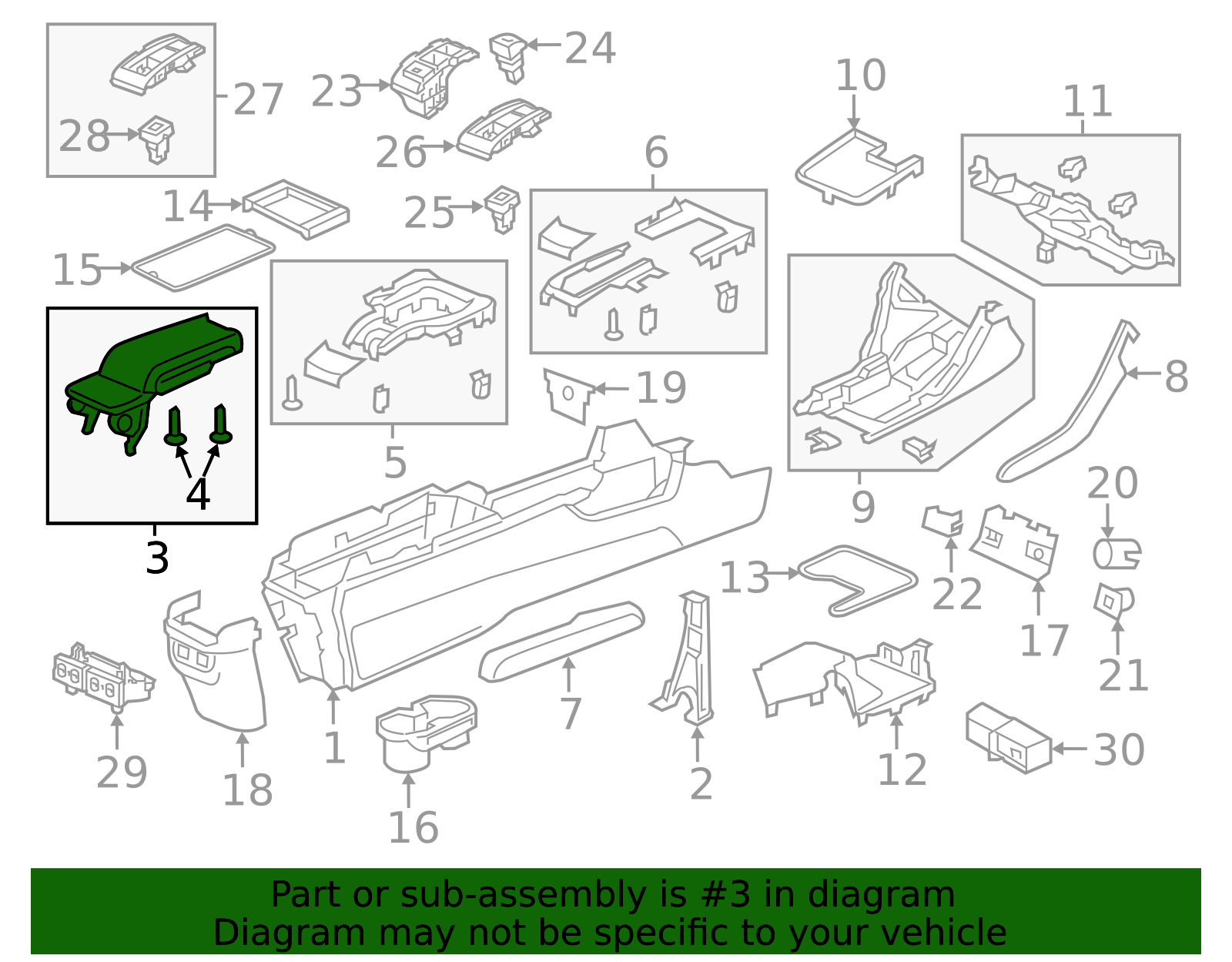 OEM 2016-2021 Honda Civic Console Lid 83441-TBA-A01ZA | Honda