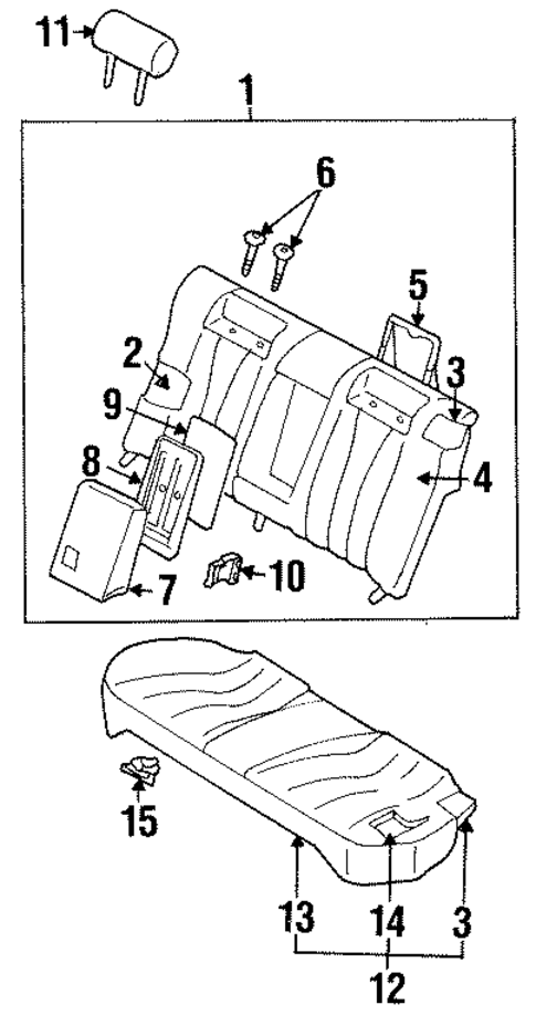 Rear Seat Components for 1998 Mitsubishi Diamante #0