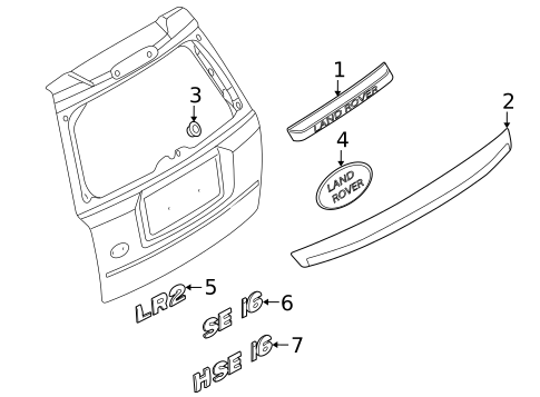 Exterior Trim - Lift Gate for 2009 Land Rover LR2 #0