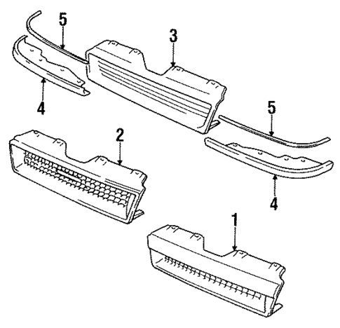 Grille & Components for 1991 Hyundai Excel #0