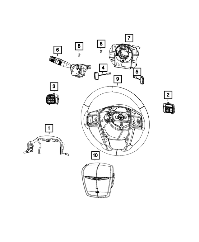68196570AB - Electrical: Steering Wheel Wiring for Mopar Image