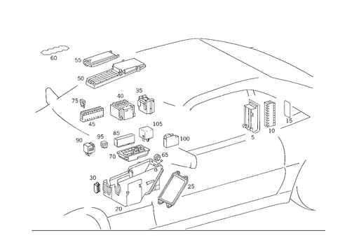 Fuse Cabinet, Fuse Box and Relay Unit for 1996 Mercedes-Benz SL320 #0