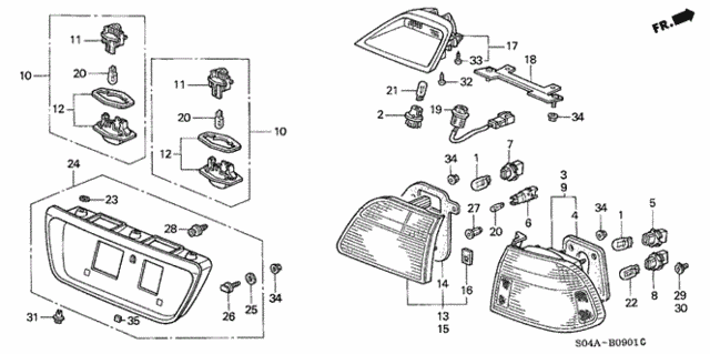 Taillight (2) for 2000 Honda Civic #0