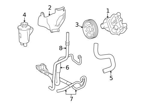 Pump & Hoses for 2004 Lincoln Aviator #0