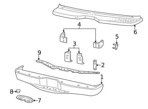 Bumper & Components - Rear for 2001 Ford Explorer Sport #0