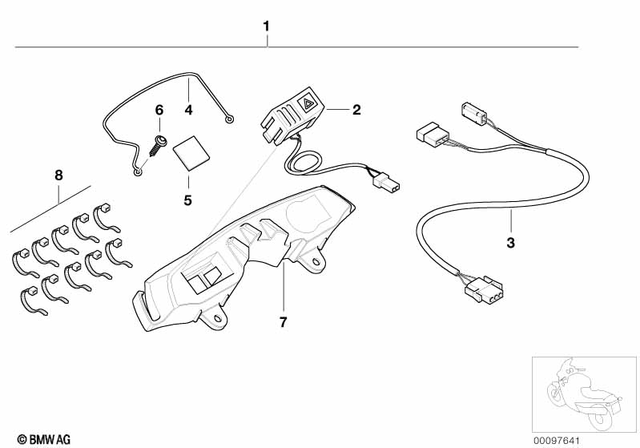 61317661739 - Lights: Hazard Warning Switch -  for BMW-Motorrad Image