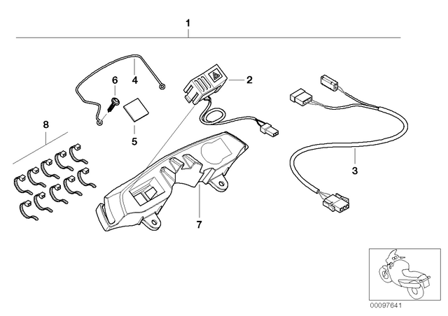 61317661739 - Lights: Hazard Warning Switch -  for BMW-Motorrad Image