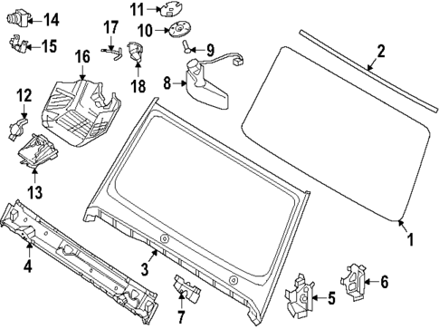 Glass - Windshield for 2025 Mercedes-Benz G 63 AMG&reg; #0