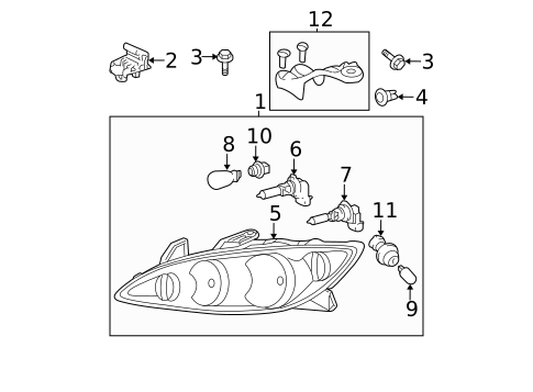 Headlamp Components for 2006 Toyota Camry #0