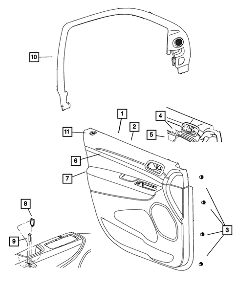 Door Trim Panels-Front and Rear for 2012 Jeep Grand Cherokee #0