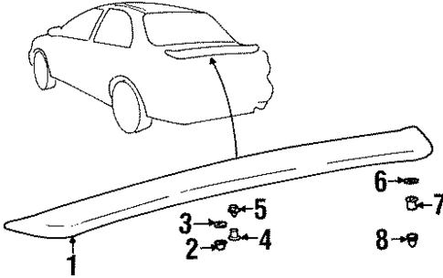 Rear Spoiler for 1999 Hyundai Accent #0