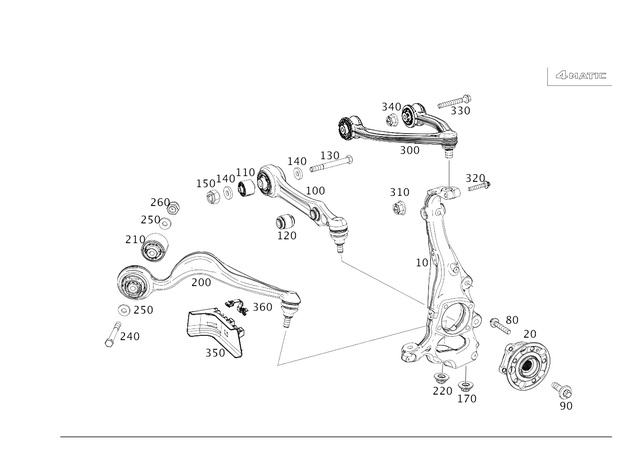 2223333800 - Front Axle: Spring Link Bushing for Mercedes-Benz Image image