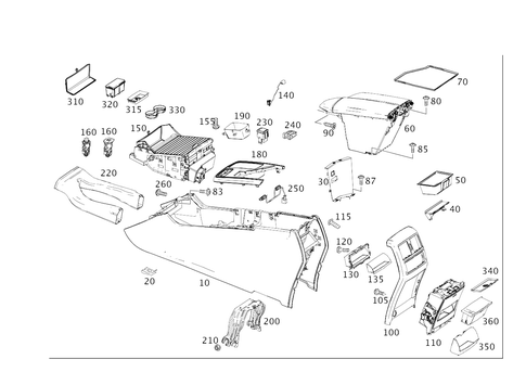 Housing with Stowage Tray, Armrest and Ashtray for 2018 Mercedes-Benz GLE43 AMG #0