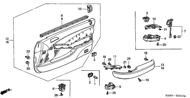 Front Door Lining for 2001 Acura CL #0