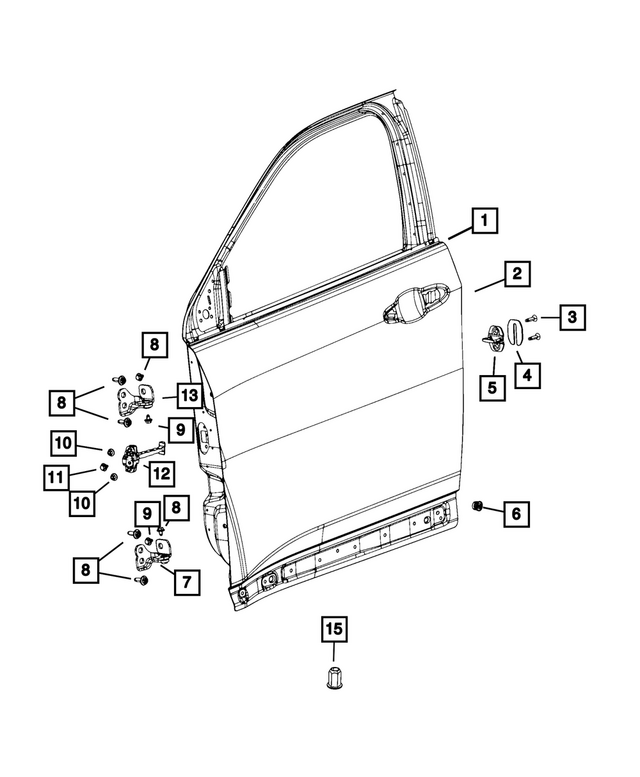 68242542AE - Doors, Door Mirrors and Related Parts: Front Door, Right for Mopar Image image