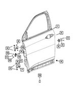68242542AD - Doors, Door Mirrors and Related Parts: Front Door, Right for Mopar Image