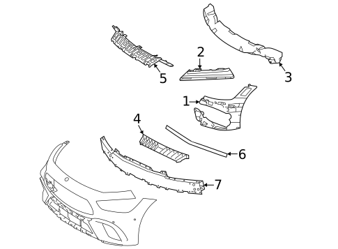 Bumper & Components - Front for 2021 Mercedes-Benz AMG GT 63 #1