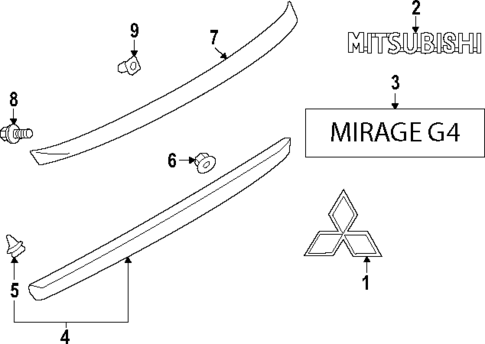 Exterior Trim - Trunk for 2020 Mitsubishi Mirage G4 #0