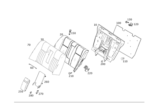 Rear Backrest for 2008 Mercedes-Benz C350 #0