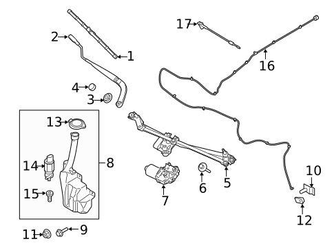 Wiper & Washer Components for 2016 Ford Mustang #0