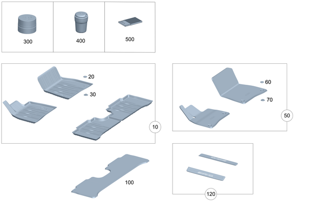 2946805303 - Interior Equipment: Floor Mat for Mercedes-Benz: EQE 350 SUV, EQE 350+ SUV, EQE 500 SUV, EQE AMG SUV Image