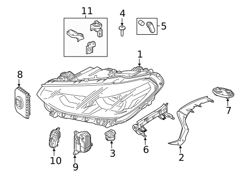 Headlamp Components for 2021 BMW X3 #1