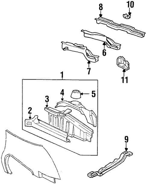 Structural Components & Rails for 1991 Pontiac Trans Sport #0