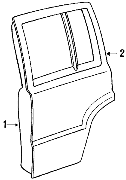 Door & Components for 1993 Jeep Grand Cherokee #1