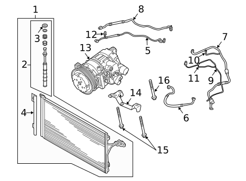 Condenser, Compressor & Lines for 2003 Porsche Cayenne #0