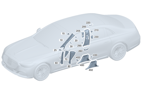 Trim for a, B, C, D-Pillar for 2026 Mercedes-Benz Maybach S680 #0