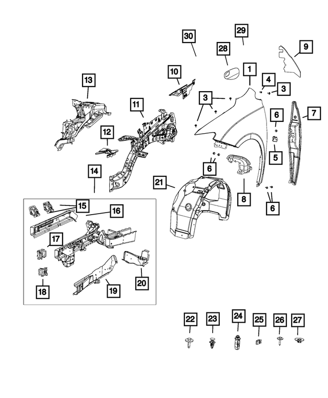 6505638AA - Body Sheet Metal Except Doors: Hex Head Screw for Mopar Image image