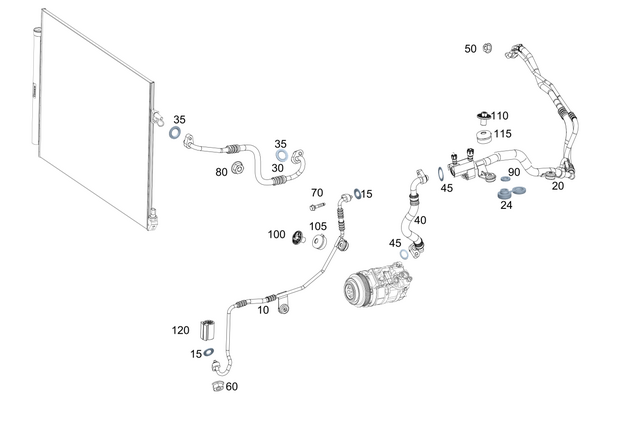 463830600164 - Heating and Ventilation: Refrigerant Line for Mercedes-Benz: G550, G63 4x4 Squared AMG, G63 AMG Image image
