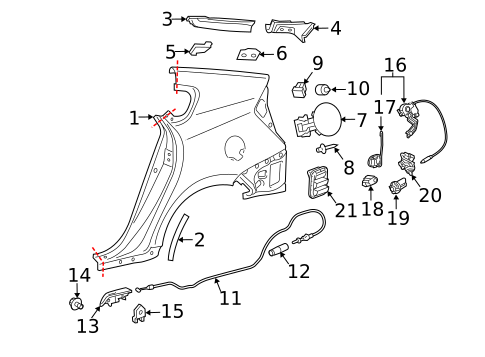Fuel Door for 2015 Toyota Prius #0