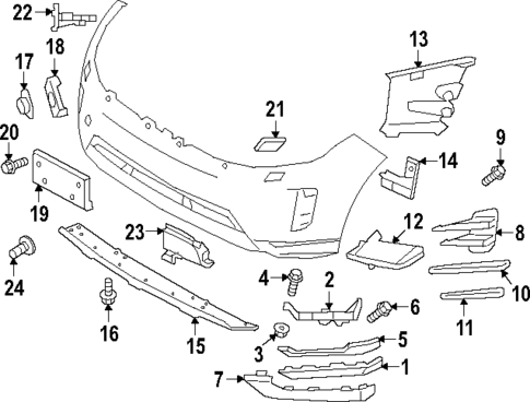 Bumper & Components - Front for 2022 Land Rover Range Rover Evoque #0