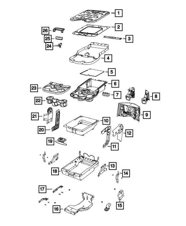 « 68206381AA – Interior Trim : Casier De Rangement Panneau pour Mopar Image »