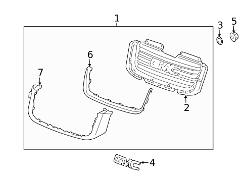 Grille & Components for 2006 GMC Envoy #0