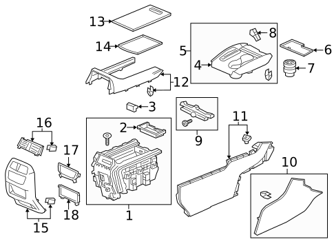 Center Console for 2022 Honda Passport #0