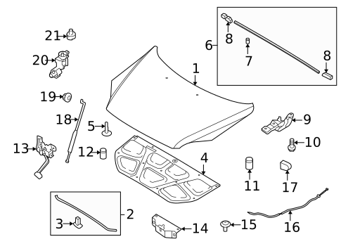 Hood & Components for 2009 Kia Sportage #0
