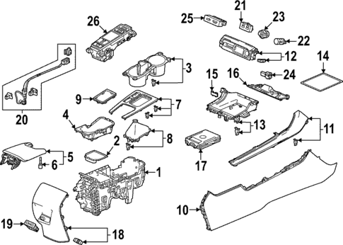 Center Console for 2022 Honda Civic #2