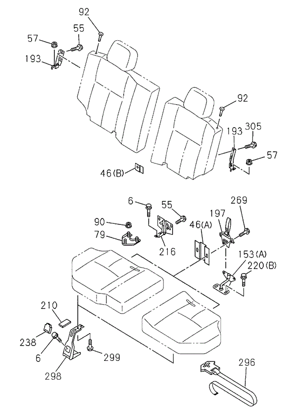 Rear Seat Hinge for 2002 Honda Passport #0