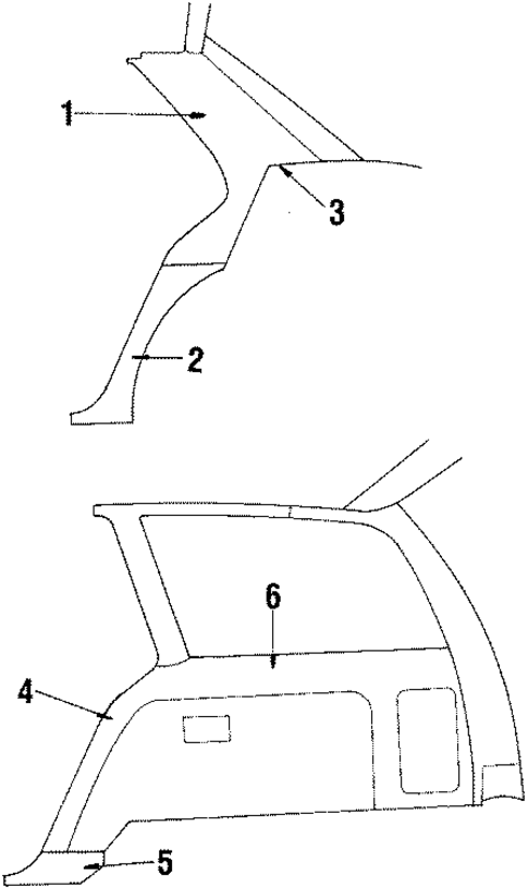 Quarter Panel Trim for 1986 Chevrolet Cavalier #1