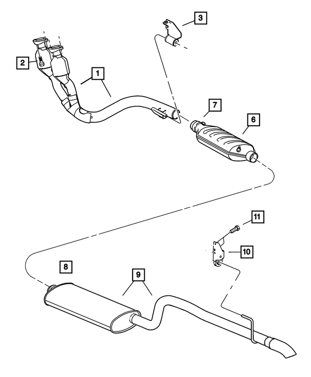 52101239AB - Exhaust: Exhaust Muffler And Tailpipe for Mopar Image