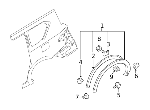 Exterior Trim - Quarter Panel for 2013 INFINITI JX35 #1