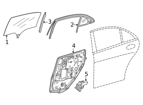 Glass - Rear Door for 2024 Mercedes-Benz EQE AMG&reg; #1