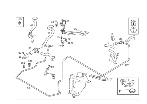 Heating Water Connection for 1999 Mercedes-Benz E430 #0