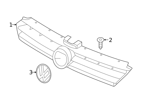 Grille & Components for 2019 Volkswagen Golf #0