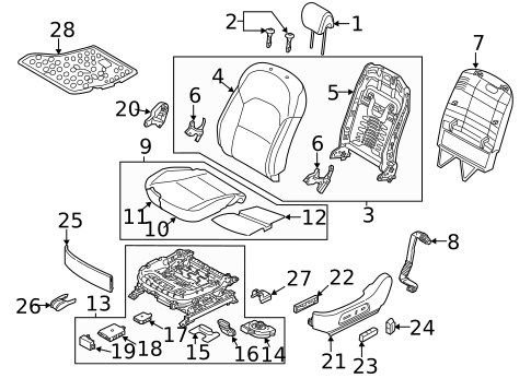 Driver Seat Components for 2014 Kia Cadenza #0